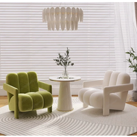 Cream Wind Lazy Sofa Chair, Lamb Wool Leisure Chair, Living Room Balcony Bedroom Single