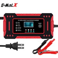 6A 12V Intelligent Car Battery Charger Car and Motorcycle Battery Charging Unit Lead-Acid Battery Repair LCD Display