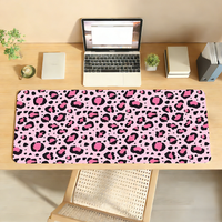 Pink Leopard Print Mouse Pad Non-slip Desk Mat PC Laptop Accessories Rubber Office Keyboard Large Gamers Decoracion
