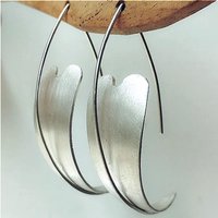 Fashion Creative Heart-shaped Silvery Plated Dangle Earrings for Women Vintage Concise Party Daily Versatile Jewelry Accessories
