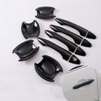 Glossy Black Carbon Fiber Chrome Car Door Handle Cover Trim Sticker For Hyundai IX35 Tucson 2009-2014 Styling Auto Accessories
