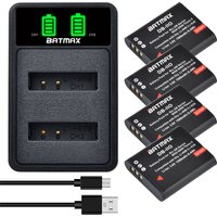 Batmax DB-110 1500mAh Battery +LED Dual Charger for Ricoh DB-110 GR Series Ricoh GR III, GR IIIx, Theta X, WG-6, G900 Cameras