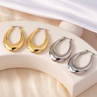 Women's Hoop Earrings with a Smooth Surface and Welded Design, Simple Hoop Earrings Suitable for Daily Wear and Parties