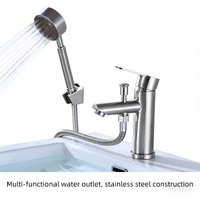 Hot Cold Water Bathroom Basin Faucet With Shower Head Shampoo Washing Dual Use Bath Mixer Tap Bathroom Sink Faucet