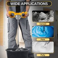For DeWalt 20V Cordless Cement Mixer 1200W Handheld 6-Speed Electric Concrete Mixer for Mud Mortar Paint Grout Plaster Tool