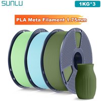 SUNLU 3KG PLA Meta 3D Printer Filament 1.75mm 1000g Spool (2.2lbs) Neatly Arranged No Knot Filament Fit Most FDM Printer
