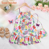 Bear Leader – vêtements d'été pour enfants, imprimé floral, sans manches, bretelles, à la mode, pour la plage, les vacances, 2023