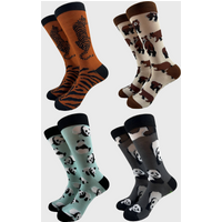 New Style Hiphop Funny Socks Men Harajuku Happy Crew Skateboard Novelity Unisex Sock Tiger Bear Panda Design Men's Socks