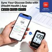 LinkSun Bluetooth Blood Glucose Monitor G-427B Blood Sugar Testing Kit 50/100 Test Strips High Accuracy Large Display Travel Bag