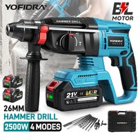 YOFIDRA 26MM Bezszczotkowa Wiertarko-Udarowa Elektryczna Wielofunkcyjna Obrotowa Akumulatorowa Narzędzia Elektryczne Kompatybilne z Akumulatorami Makita
