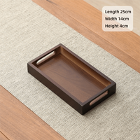 Decorate Tray Rectangular Bamboo Wooden Tray Walnut Color With Handle Food Storage Trays Serving Tray Bathroom