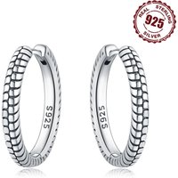 Real 925 Sterling Silver Minimally Designed Earring Jewelry Hoop Earrings For Women Jewelry Fine Birthday Party Gifts