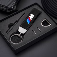 1pcs Leather Car Styling Badge Pendant 4s Shop Gifts Auto keychain For BMW M E30 E39 E46 E90 E93 E60 F10 M5 M6 M7 X4 X5 X1