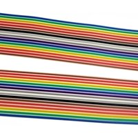 1Meter 1.27mm Pitch 6/8/10/12/14/16/18/20/26/30/40 Pin Rainbow Flat Ribbon Cable DuPont Wire 28AWG For 2.54mm IDC Connector