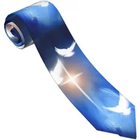 Glowing Christian Cross With Three Doves Neckties Men Women Polyester 8 cm Neck Ties for Mens Narrow Suits Accessories