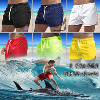 2025Men's Swim Trunks Beach Shorts Drawstring Waist Plain Breathable Soft Casual Daily