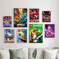 Cartoon N-NinJAGO Cool Vintage Posters Sticky Retro Kraft Paper Sticker DIY Room Bar Cafe Kawaii Room Decor