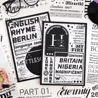 JIANWU Language Based Zone Series Vintage English Text Landscape Material Collage PET Sticker Book Creative Journal Stationery