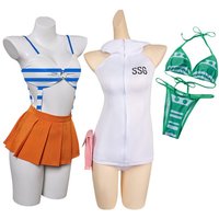 Nami Cosplay Costume Adult Women Fantasia Jumpsuit Waistbag Bikini Swimsuit Beach Skirt Outfits Halloween Carnival Party Suit