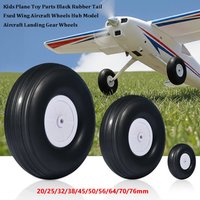 Black Plane Parts Rubber 0.75" - 5" Inch Tail Fxed Wing Aircraft Wheels Hub Model Aircraft Landing Gear Wheels