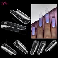 BNG 140Pcs/Box Square Nail Forms For UV Gel Quick Building Extension Mold Plastic Dual Form Top Mold False Nail Tips