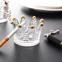 Crown Ashtray Creative Home Glass Ashtray High Beauty European Candlestick Crystal Ashtray