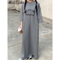 Summer Oversize T-shirt Skirt Dress Women Floor Skirt Letter Short Sleeve Loose Ladies Dresses Woman Dress Vestidos