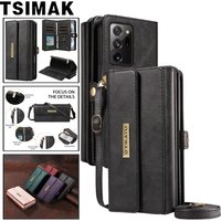 Leather Case For Samsung Galaxy Note 8 9 10 Plus 20 Ultra A10 A20 A30 A40 A50 A70 Multi Card Slot Zipper Flip Wallet Phone Cover