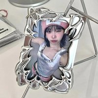 Electroplating Photocard Holder - Personalized Kpop Star Card Protection Cover Display Stand Desk Accessories