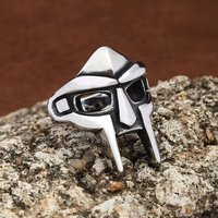 Antique MF Doom Apocalyptic Mask Ring Punk Egyptian Pharaoh Man Gladiator Gothic Fashion Jewelry For Men Male Open Ring