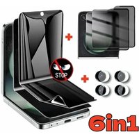 6in1 Anti-spy Film For Samsung Galaxy Z Flip 6 5 Front Hydrogel Film+Back Privacy Glass+Camera Protector For Samsung Z Flip 6/7
