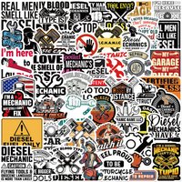 50Pcs Diesel Mechanic Stickers Photocard Gift Art Picture Cartoon Laptop Luggage Skateboard Community Decoration Reward Sticker