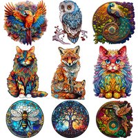 Wooden Jigsaw Puzzles-Wooden Puzzle Adult Unique Shape Advanced Phoenix Wooden Jigsaw Puzzle for Adult, Family Puzzles Gifts