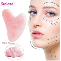 Rose Quartz Jade Guasha Stone Natural Jade Gua Sha Scraper Board Massage for Face Neck Skin Lifting Wrinkle Remover Beauty Care