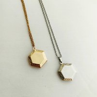 1pc Hexagon Photo Frame Pendant Cute Charms Floating Locket Picture Necklace Women Girls Family Memorial Jewelry