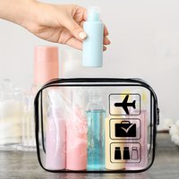 Durchsichtige Kulturtasche mit TSA-zugelassener TSA – Robuster Reise-Make-up-Kosmetik-Organizer aus PVC mit Reißverschluss, Reisezubehör