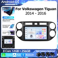 Android 16 QLED 2000*1200P For Volkswagen Tiguan 2014-2016 GPS Navigation Multimedia Player Auto Wireless CarPlay WIFI 4G BT