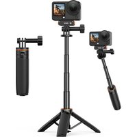 VRIG TP-35 Mini Extended Selfie Stick Tripod for DJI Osmo Action 6 5 4 Insta360 Ace Pro 2 GoPro Portable Handheld Pole Monopod