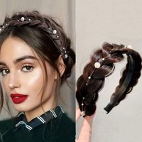 1pcs Stylish Anti slip Fishbone Braid Wig One piece Headband Women's Hair Accessories Suitable for Dress