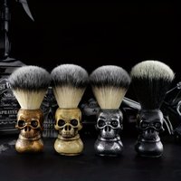 1Pc Men's Vintage Skull Head Beard Brush, Men's Shaving Care Facial Brush, Suitable for Valentine's Day, Father's Day Gift