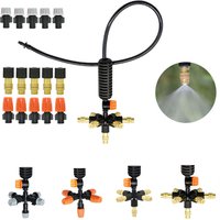 Garden Greenhouse Atomization Irrigation System 5/6/7 Way Adjustable Brass Plastic Sprayer Kit Humidification Cooling Dedusting