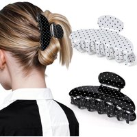 Vintage Polka Dot Medium Hair Claw Clips for Women,Strong Hold Shark Clip Hair Accessories for Thick Hair Ideal Gifts
