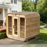 Customized Wooden Outdoor Sauna Cabin, Wet Steam, Modern Design for Indoor/Outdoor Use