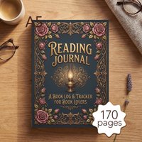 A5 Reading Journal, The Perfect Tracker with Reading Log & Review Pages, 170 Pages Vintage Rose Decorated Reading Notebook