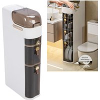 2/4 layer Bathroom Storage Cabinet Slim Movable Narrow Storage Cabinet PP PC Drawer Transparent Space Saving 4 Wheels Laundry