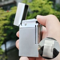 butane lighter Brass Refill Gas vertical pattern design Smoking Tobacco Cigar Cigarette Accessories Father's Day