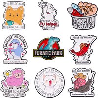 Cute Sheep Cat Enamel Pin Cartoon Dinosaur Brooch For Coat Women's Brooches Fashion Lapel Badges Jewelry Gift for Friends