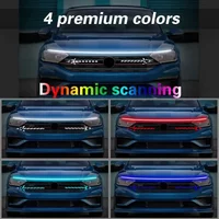 Scan Starting LED Car Hood Light Strip Auto Engine Hood Guide Decorative Ambient Lamp 12v Modified Car Daytime Running Light