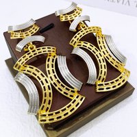 Gold Color Earrings Women Fashion Jewelry Unique Big Drop Earrings 18K Gold Plated Two Tone 2023 Latest Trending Free Shipping