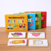 16Pcs Toddler Card Matching Game Cognitive Skills Truck Fruit Animal Puzzle Set for 1-3 Year Old Boys Girls Skills Learning